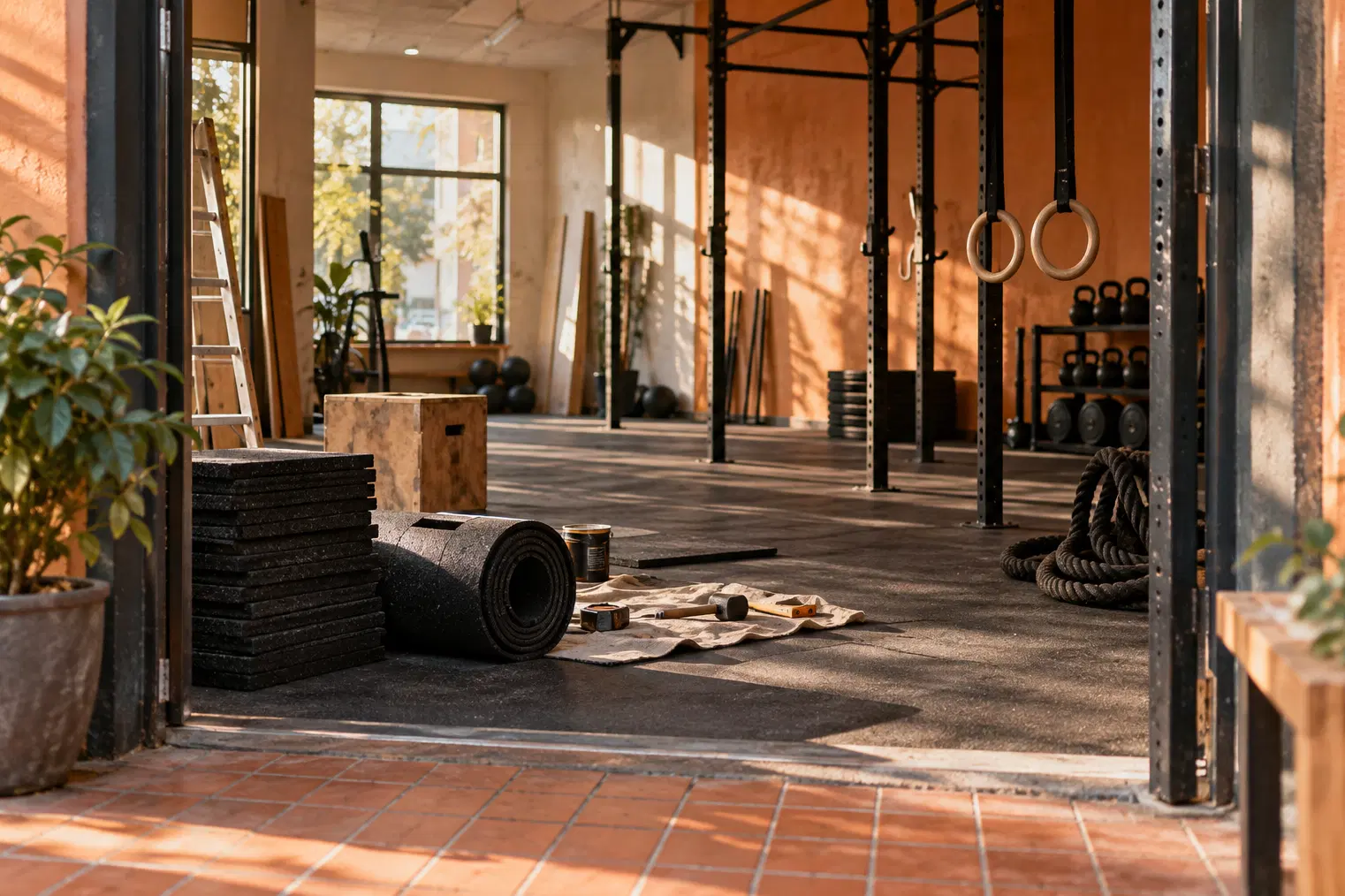 Illustration of fitness businesses and their working space