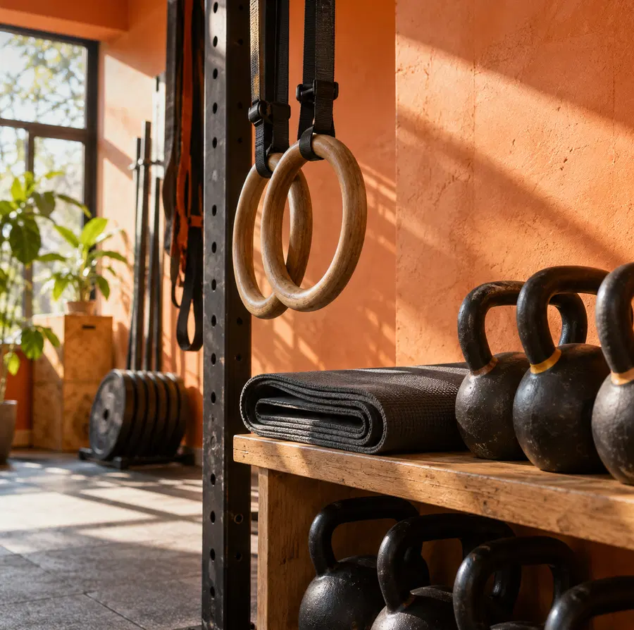 Illustration of fitness businesses equipment and workspace